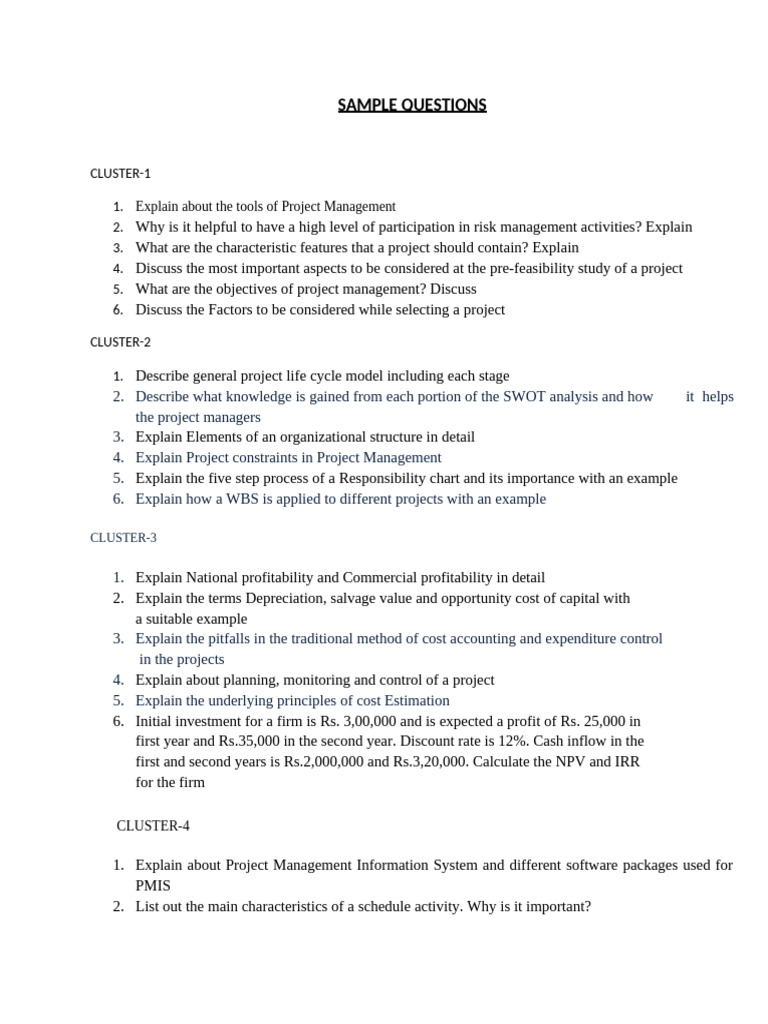 Project Management Models Questions | PDF
