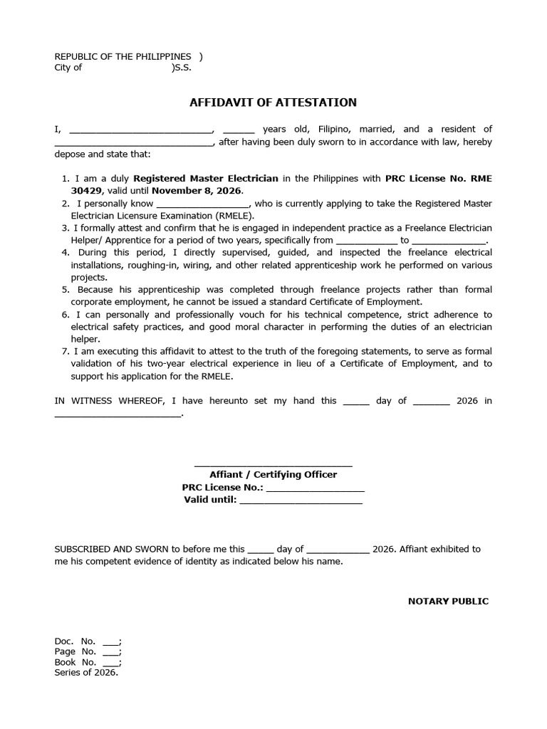 Affidavit of Attestation | PDF