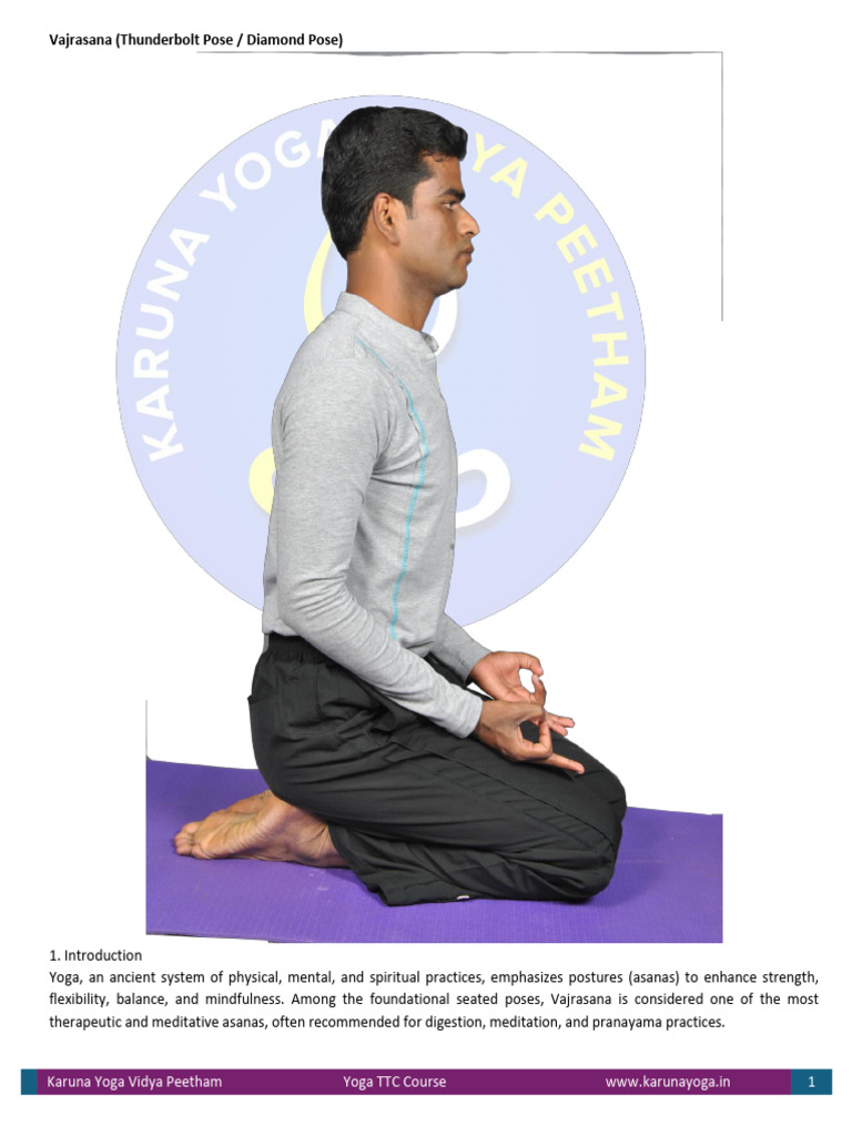 Vajrasana (Thunderbolt Pose Diamond Pose) | PDF | Anatomical Terms Of ...