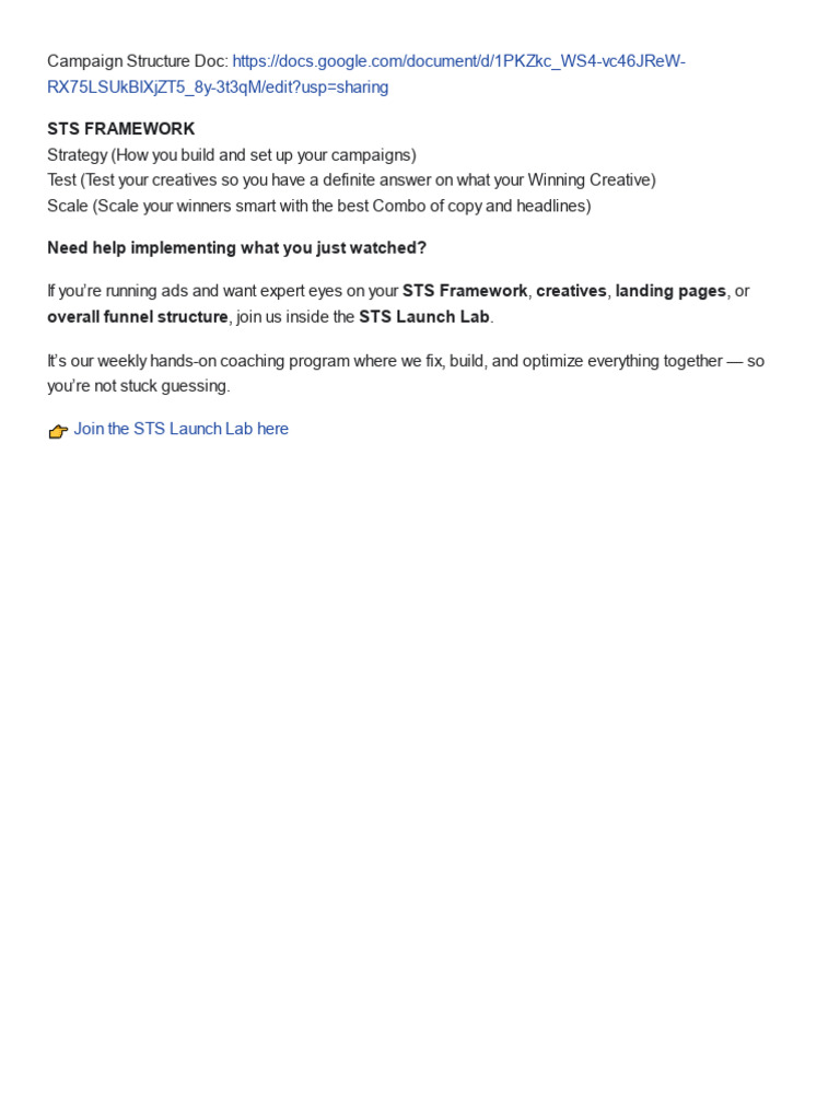 11-How I Came Up With The STS Framework - Meta Ads Essentials Ads ...