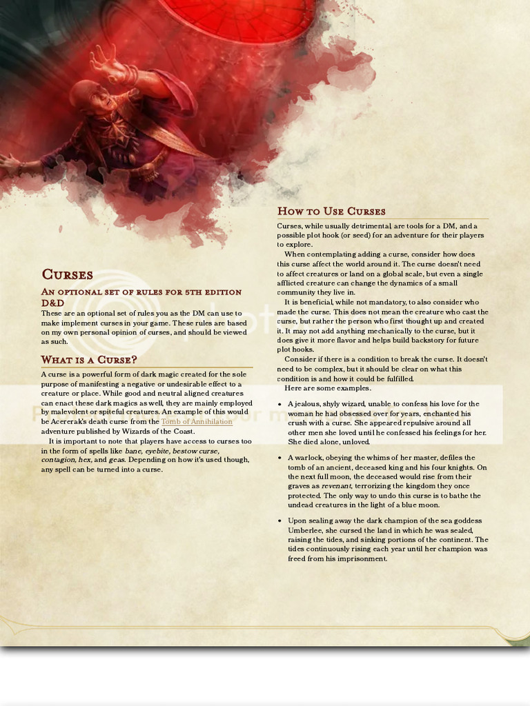 Optional Rules For Curses - GM Binder | PDF | Curse
