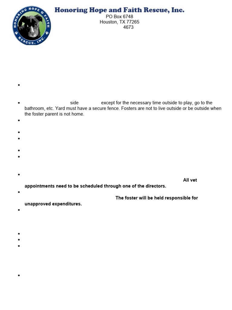 Foster Form | PDF