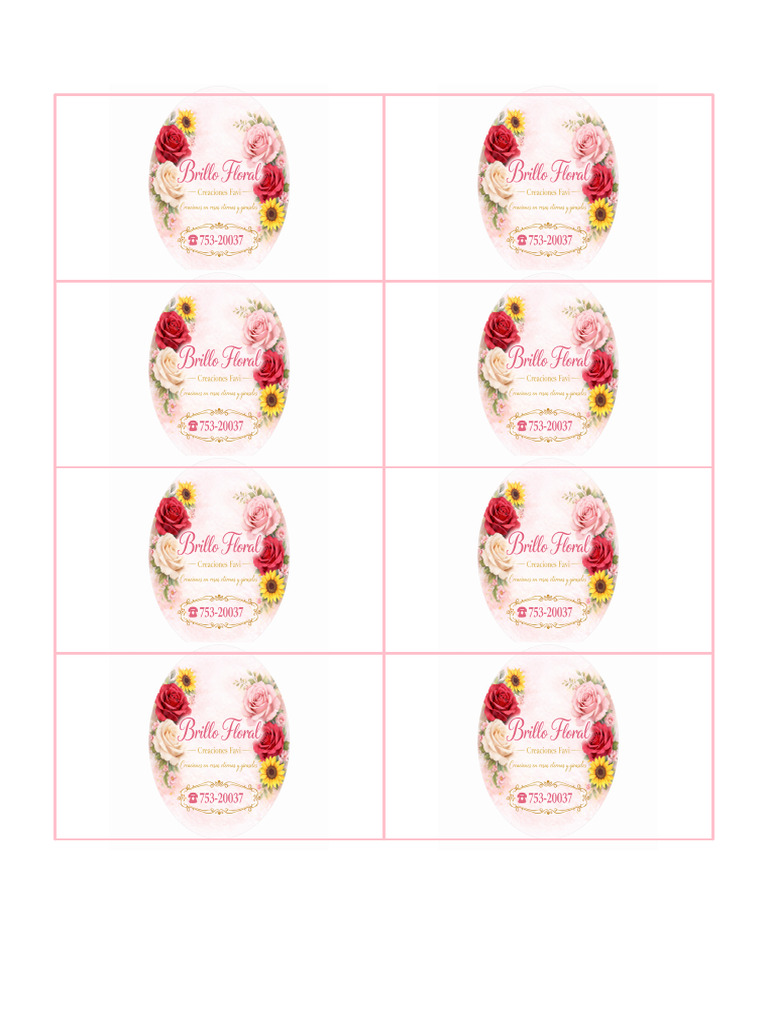 Brillo Floral Stickers 10 Por Hoja-1 | PDF