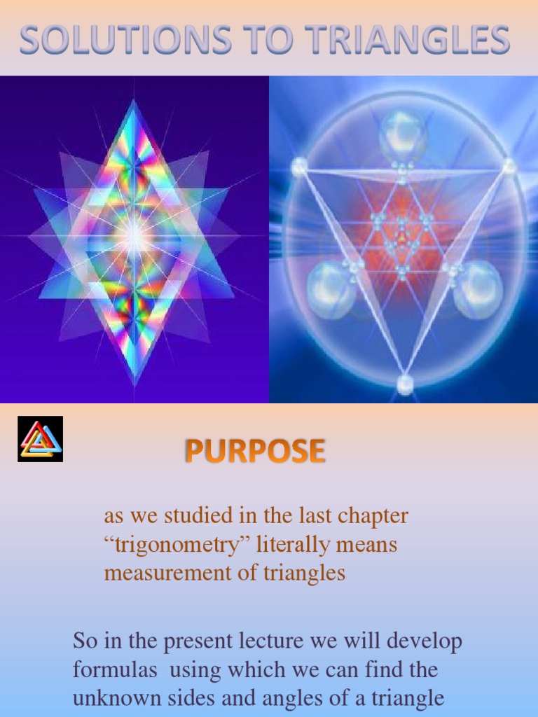 Triangle Solutions and Formulas Guide | PDF | Sine | Trigonometric ...