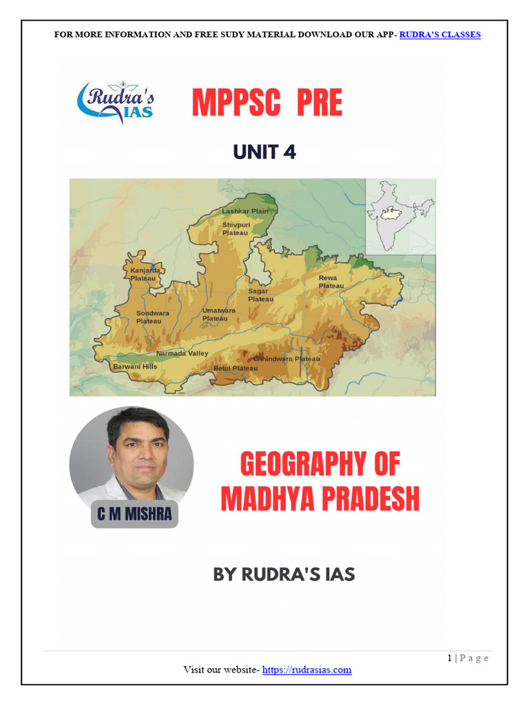 MPPSC Pre: Geography of Madhya Pradesh (Unit 4) in English | PDF ...