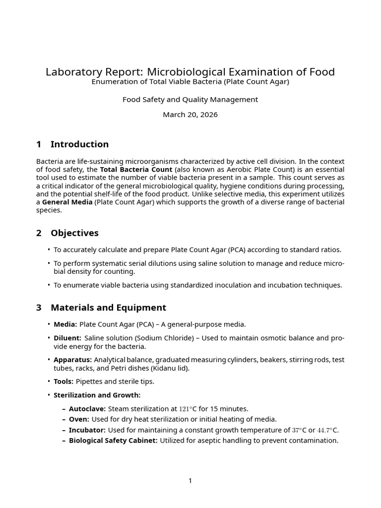 Total Bacteria Lab Report | PDF | Sterilization (Microbiology) | Bacteria
