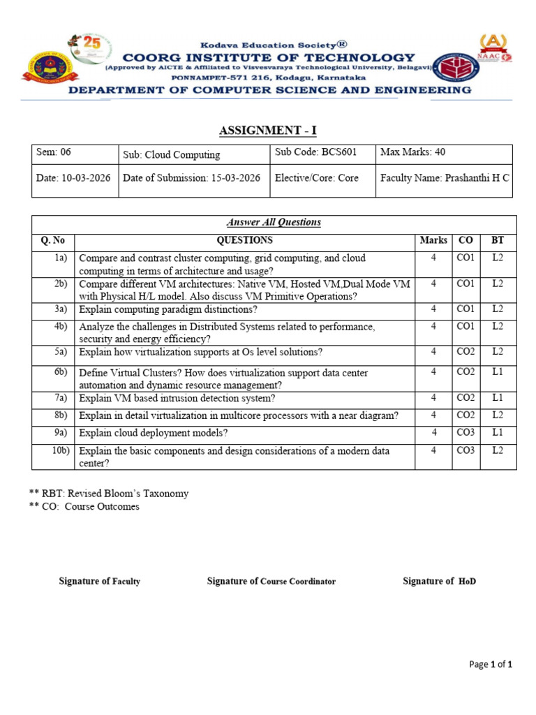 CC Assignment 1 | PDF