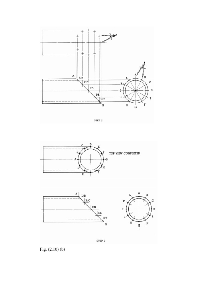 Cone Development Technical Drawing Geometric Shapes
