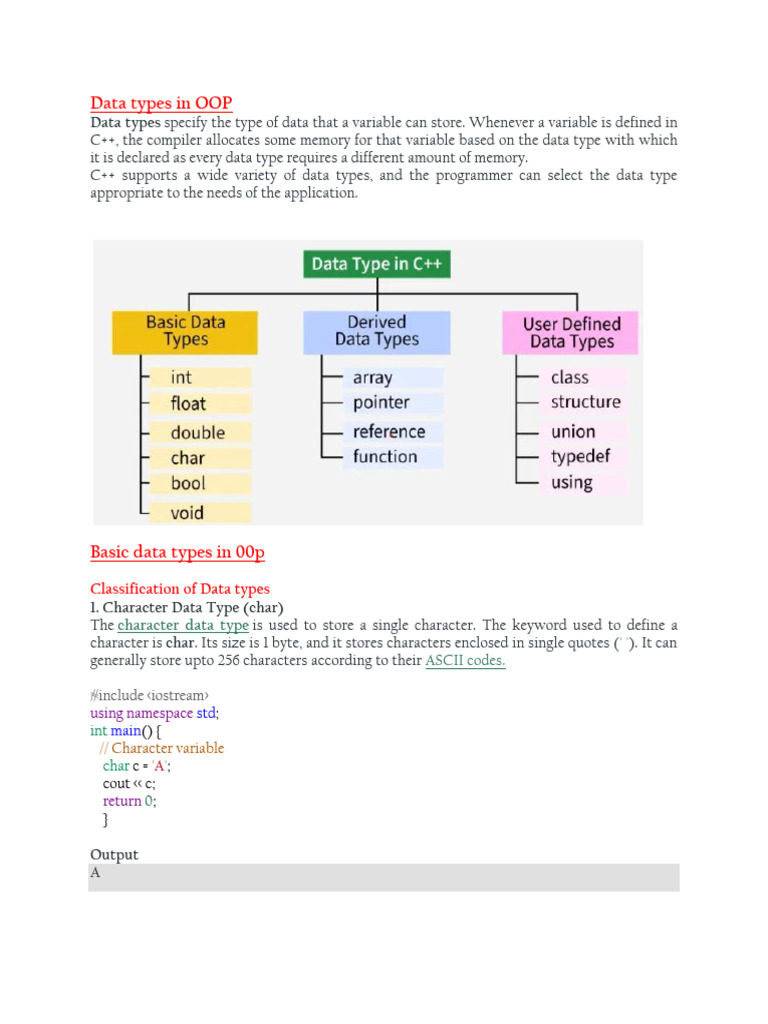 2.2 Data Types | PDF | Data Type | Integer (Computer Science)