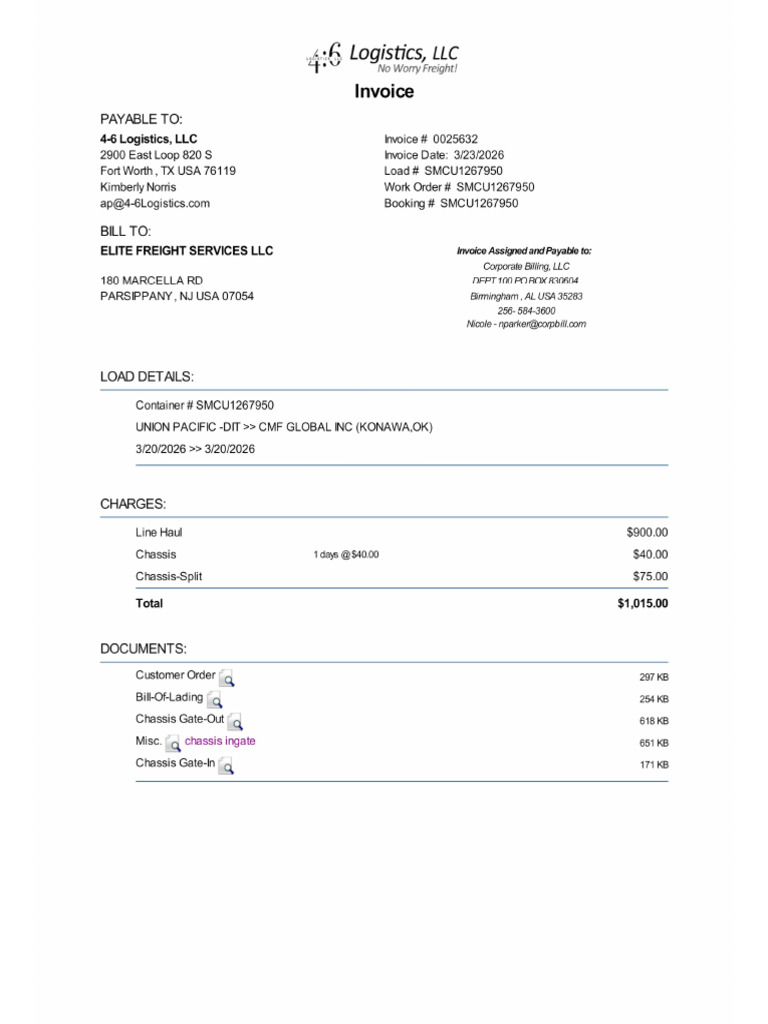 SMCU1267950 Invoice | PDF