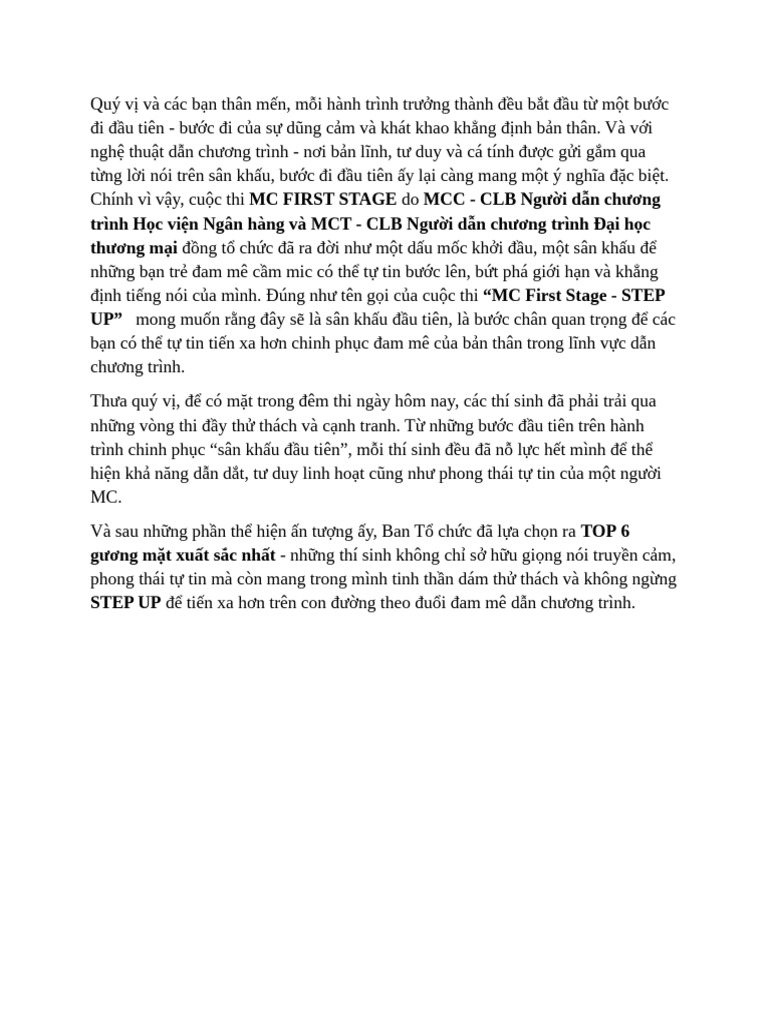 MC First Stage - MCC | PDF