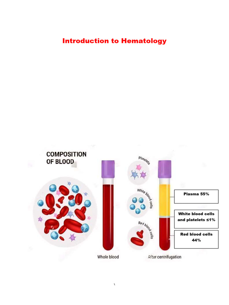 Introduction To Hematology | PDF | Blood Plasma | Blood