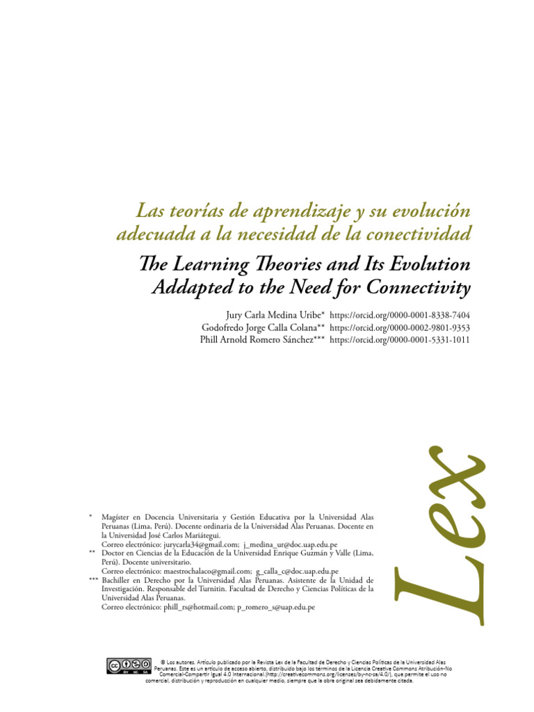 Las Teorias de Aprendizaje y Su Evolucion Adecuada | PDF | Aprendizaje ...
