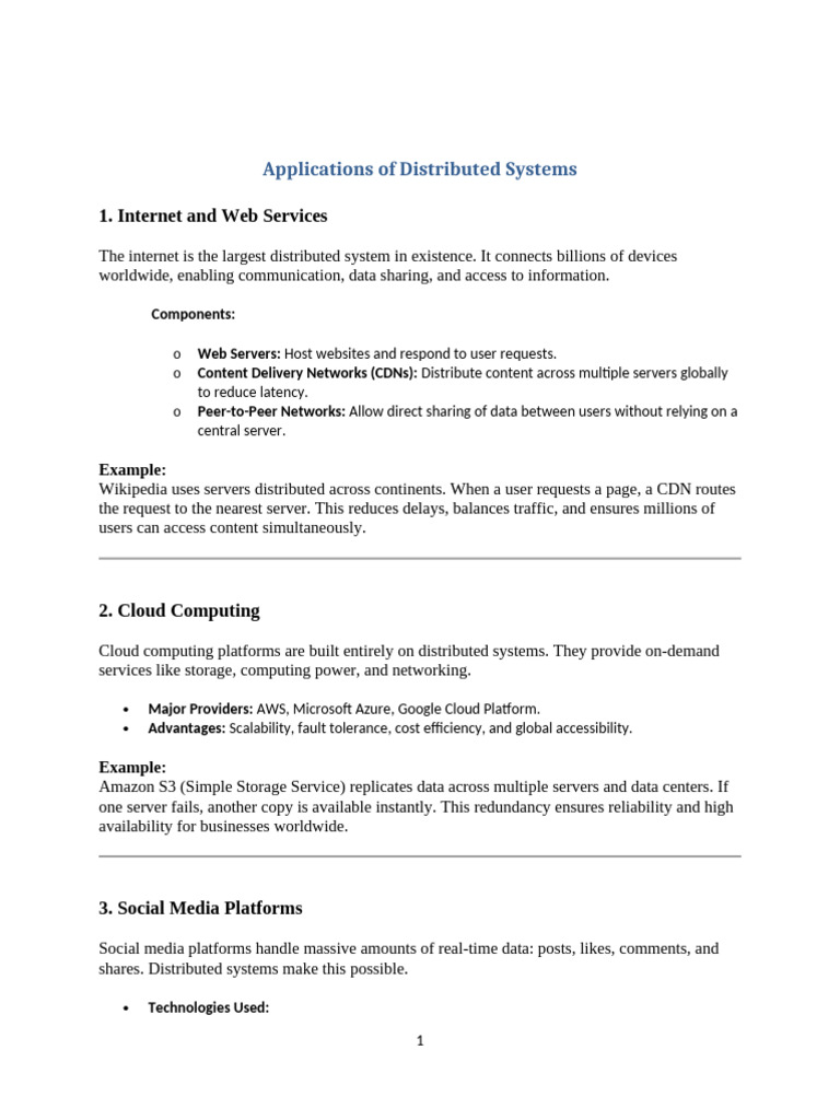 Applications of Distributed Systems by Amu | PDF | Computer Network ...