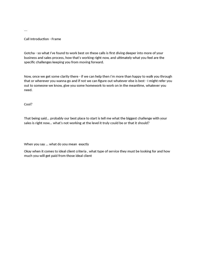 Call Introduction | PDF