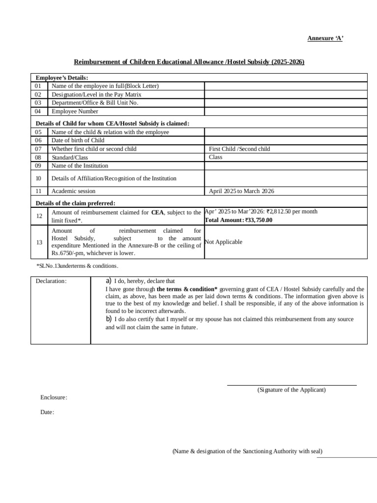 Cea Certificate Format 2025-2026 Kamal Onlines | PDF