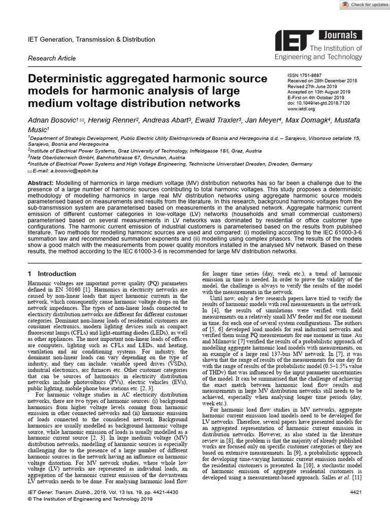 IET Generation Trans Dist - 2019 - Bosovic - Deterministic Aggregated ...