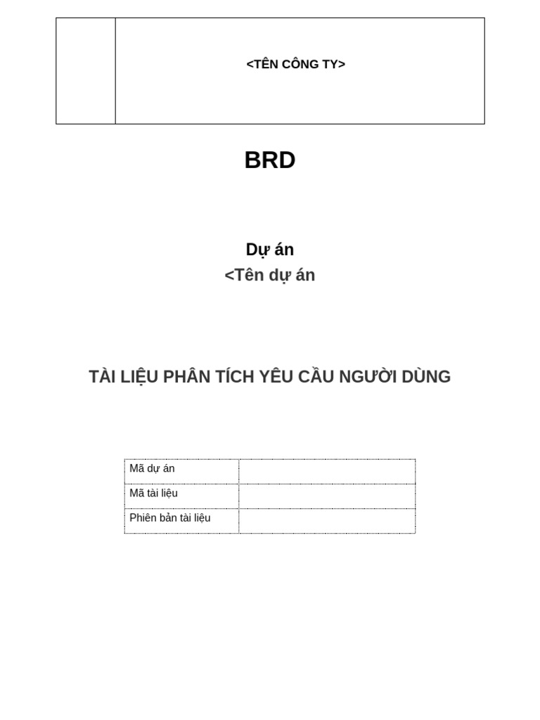BRD - Template | PDF
