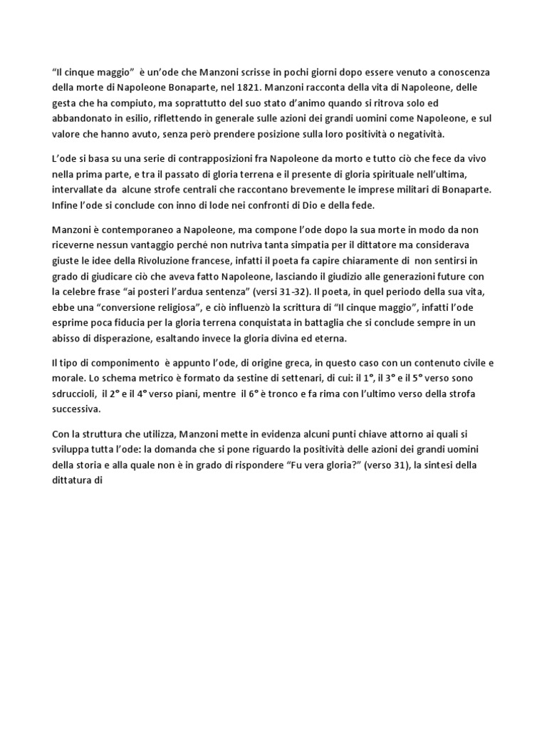 Il Cinque Maggio PDF