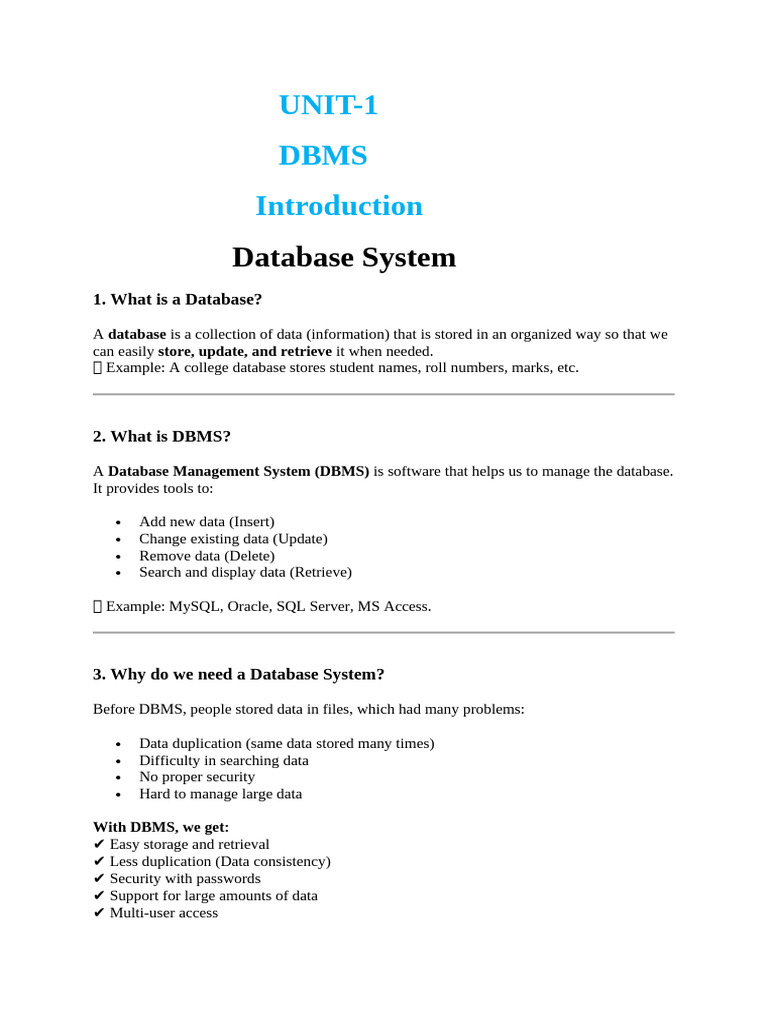 DBMS 1 | PDF
