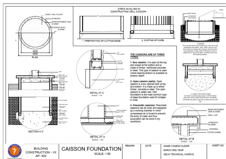 Caisson Foundation Sheet y | PDF