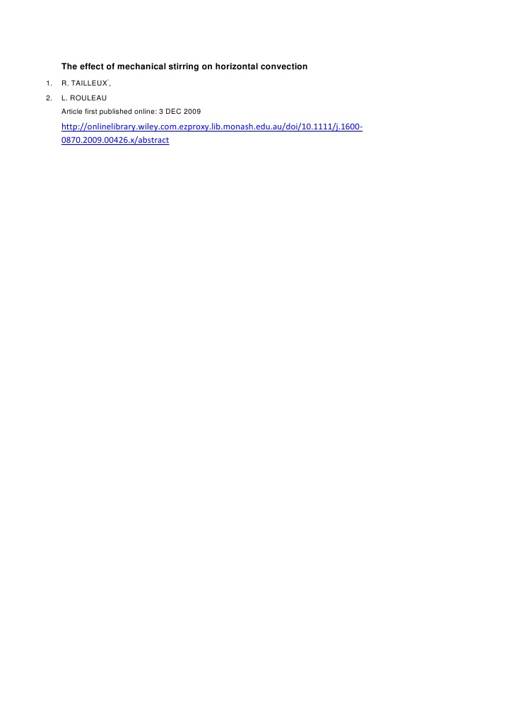 The Effect of Mechanical Stirring On Horizontal Convection | PDF ...