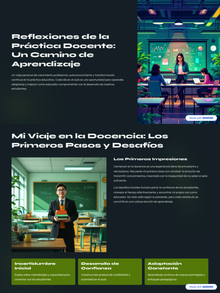Reflexiones de La Practica Docente Un Camino de Aprendizaje | PDF ...