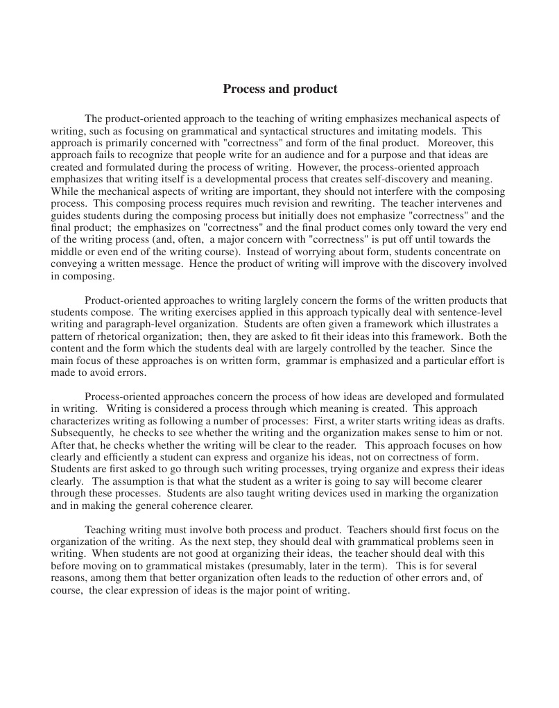 Process vs. Product in Writing Education | PDF | Science & Mathematics