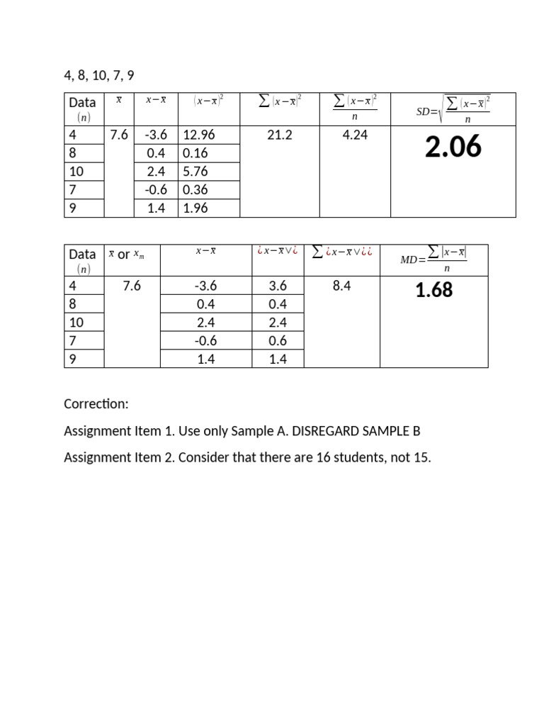 Getting The Standard Deviation | PDF