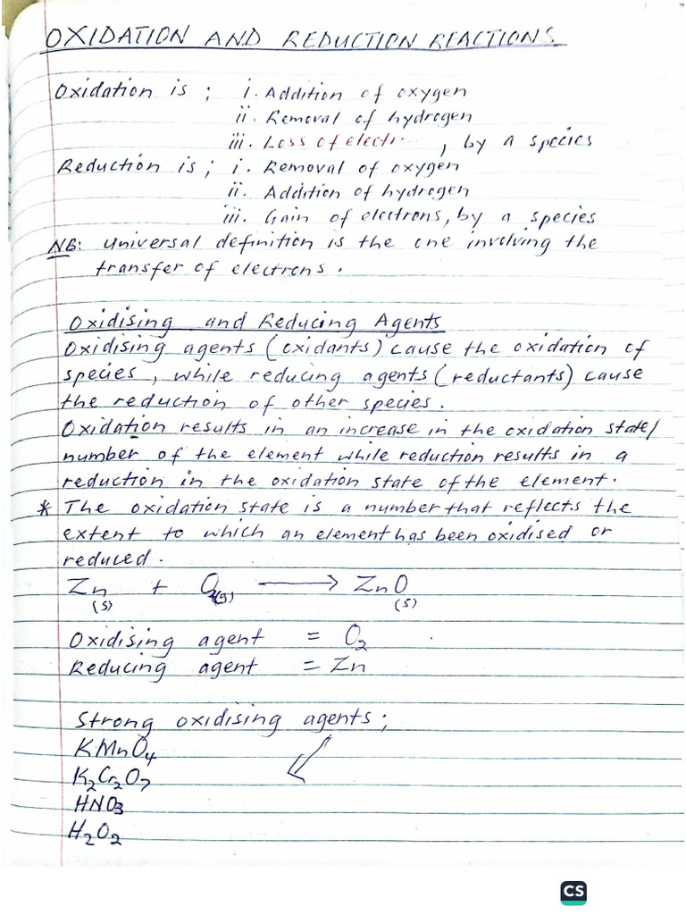 Oxidation and Reduction | PDF