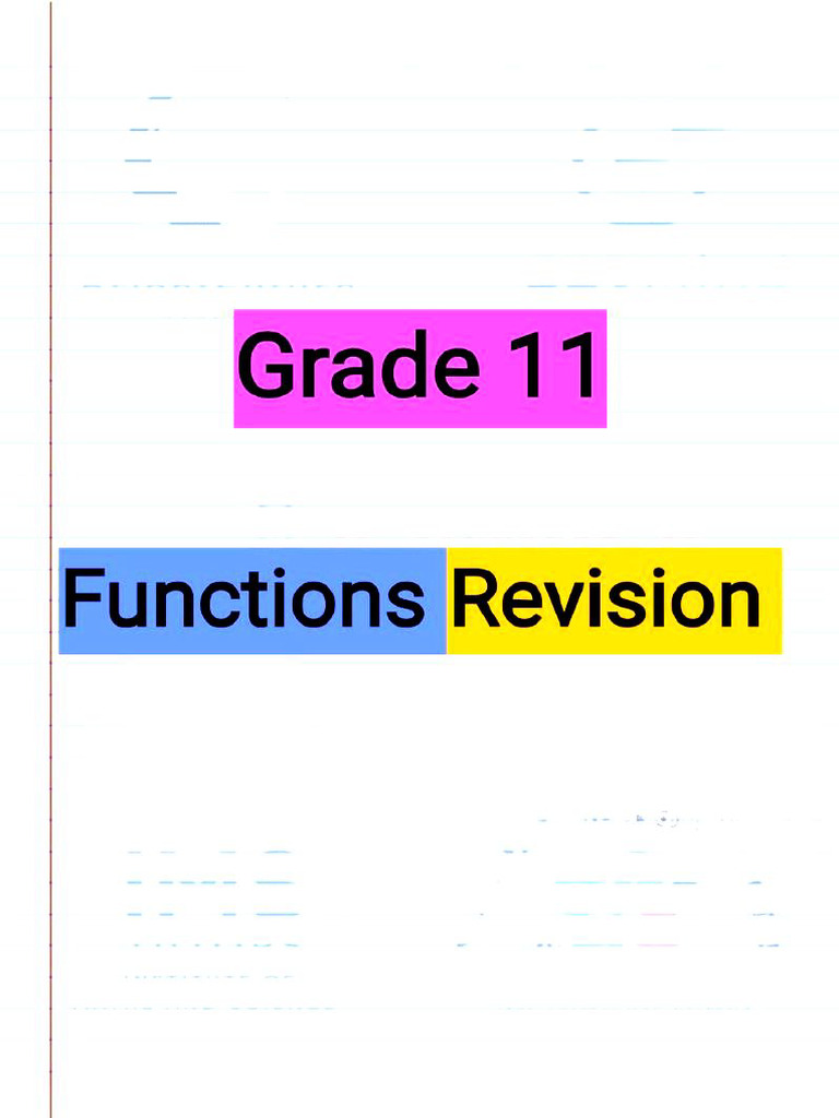 Grade 12 Functions° ° | PDF