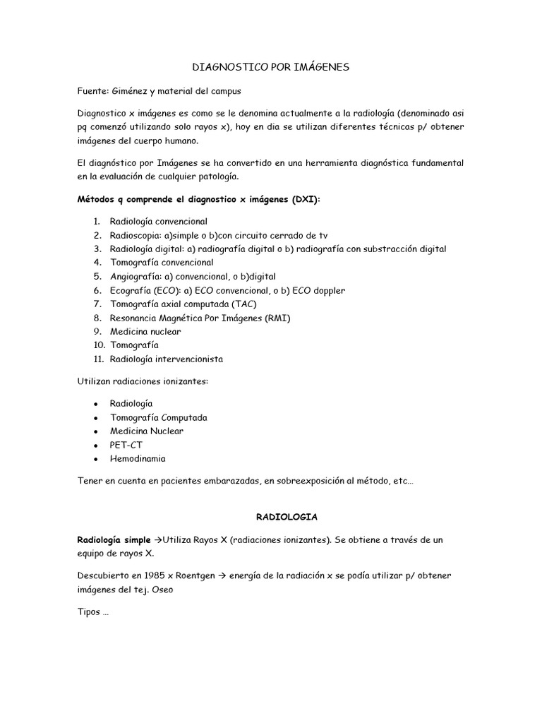 Diagnostico Por Imágenes Injuria Up1 | PDF | Rayo X | Ultrasonido