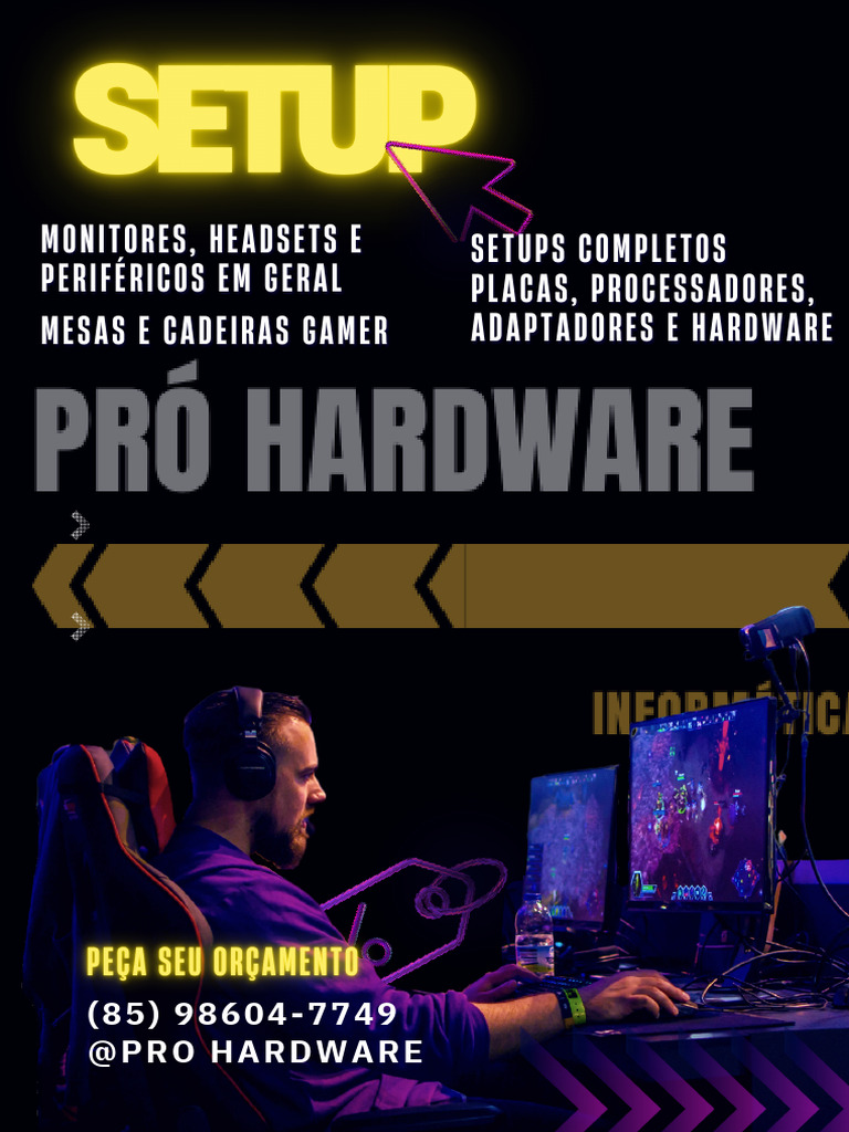 Monte Seu Setup Gamer Azul Neon Documento A4 | PDF