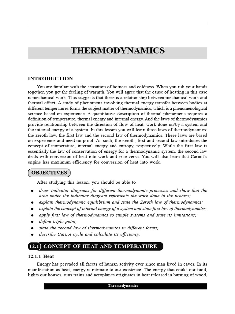 Thermodynamics . | PDF