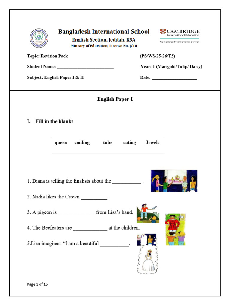 ENGLISH Revision Pack Term 2 (25-26) | PDF | Hamburgers | Hygiene