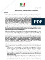 Nota Spending Review Oriano Giovanelli Marco Meloni