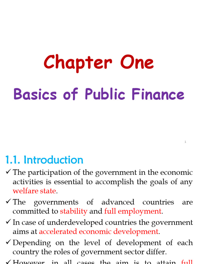 Chapter 1 | PDF | Fiscal Policy | Public Finance