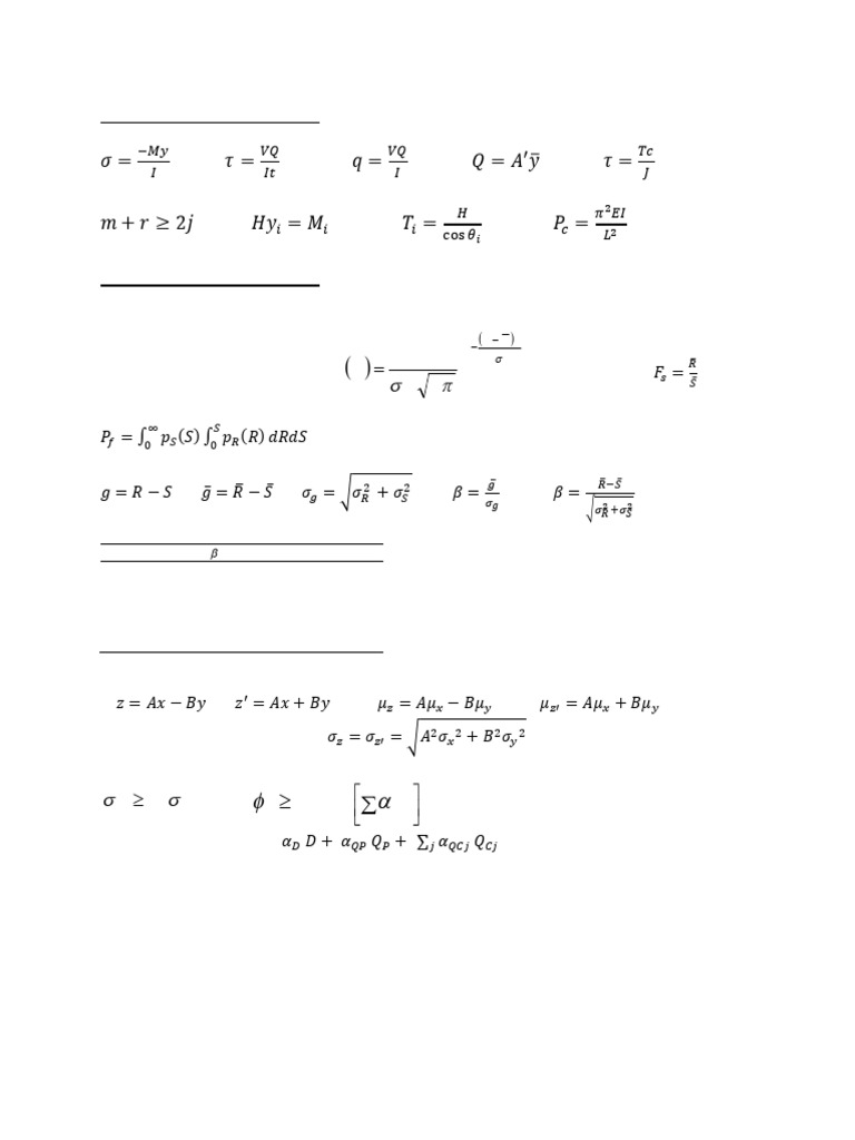 Midterm Formula Sheet | PDF