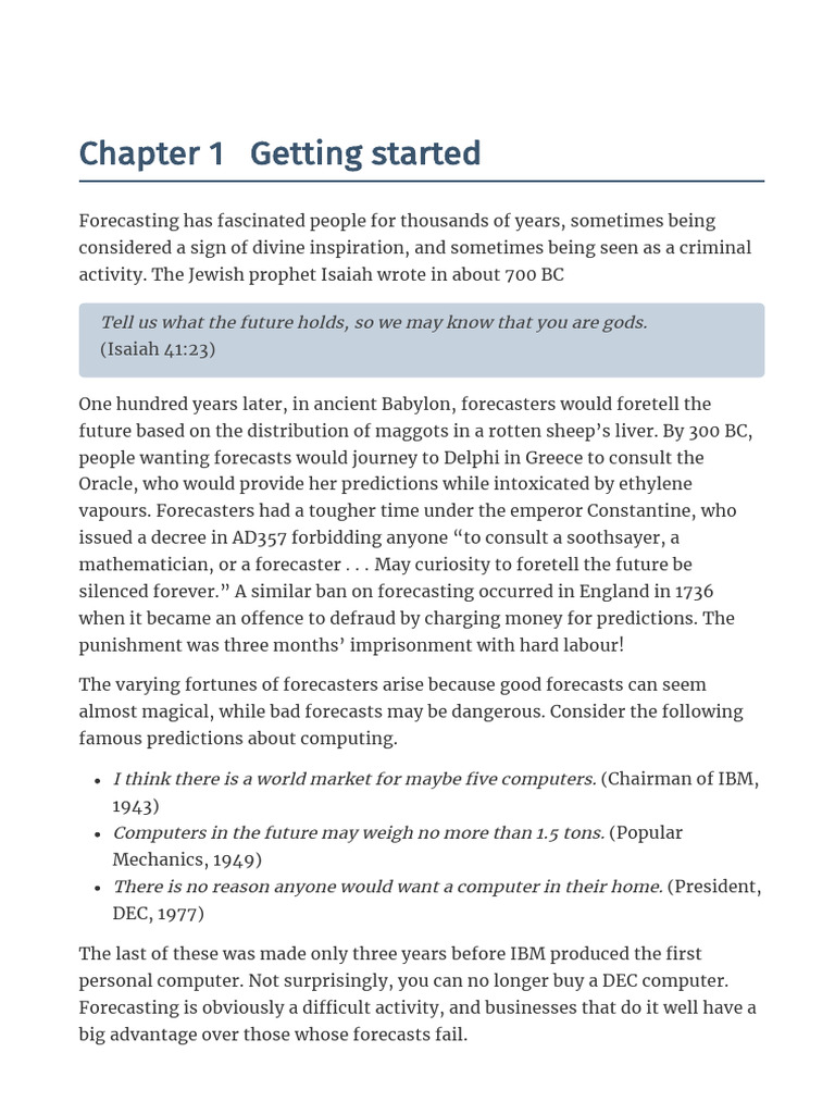 1 Chapter 1 Getting Started | PDF | Forecasting | Time Series