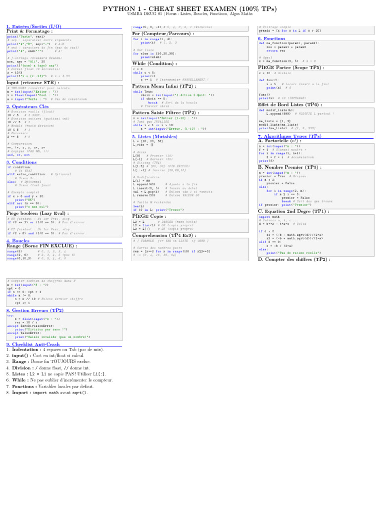 Cheat Sheet Python Gemini | PDF