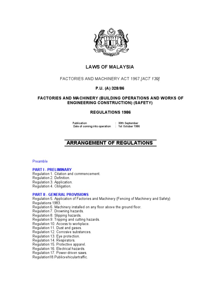 Laws of Malaysia Bowec Scaffolding Electrical Wiring