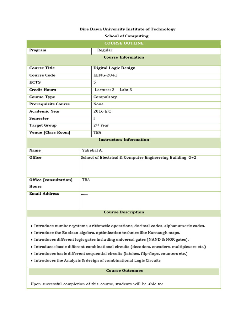 Course Outline | PDF