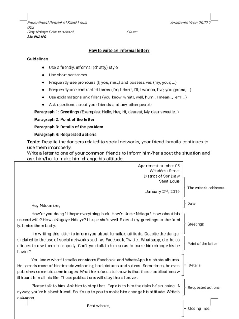 Writing An Informal Letter-1 - Phoenix - 061612 | PDF