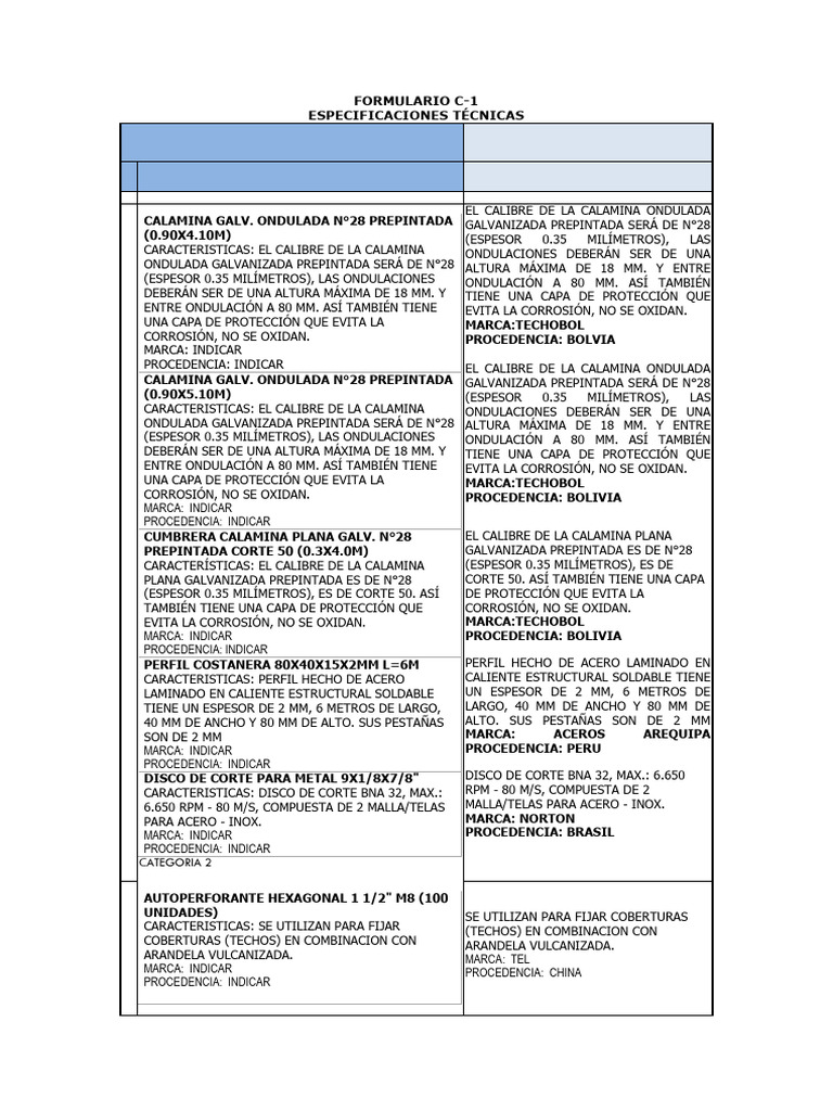 Formulario C 1 | PDF