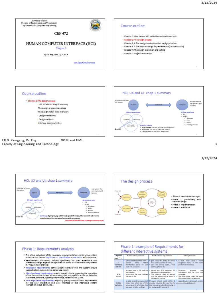 CEF 472 HCI Chap 2 Students Version 2023 2024 | PDF | Human–Computer ...