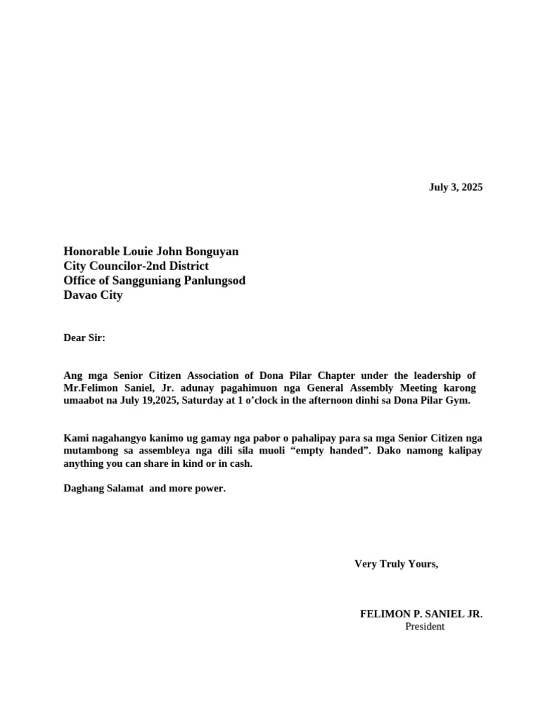 Solicitation Letter | PDF