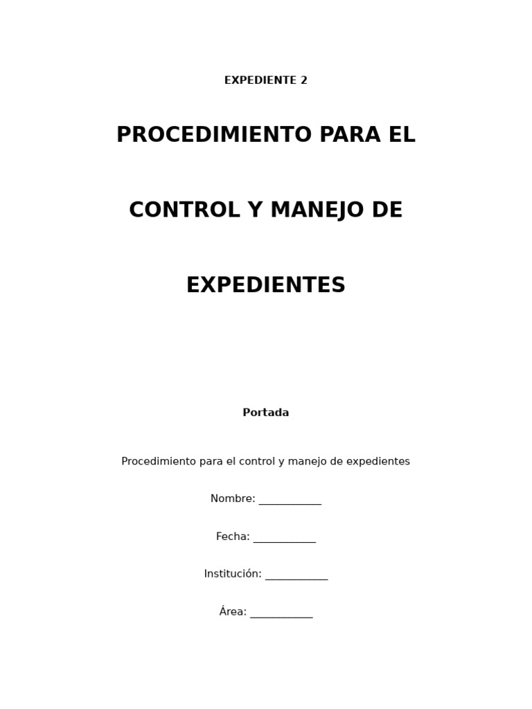Procedimiento para El Control y Manejo de Expedientes | PDF | Archivo ...