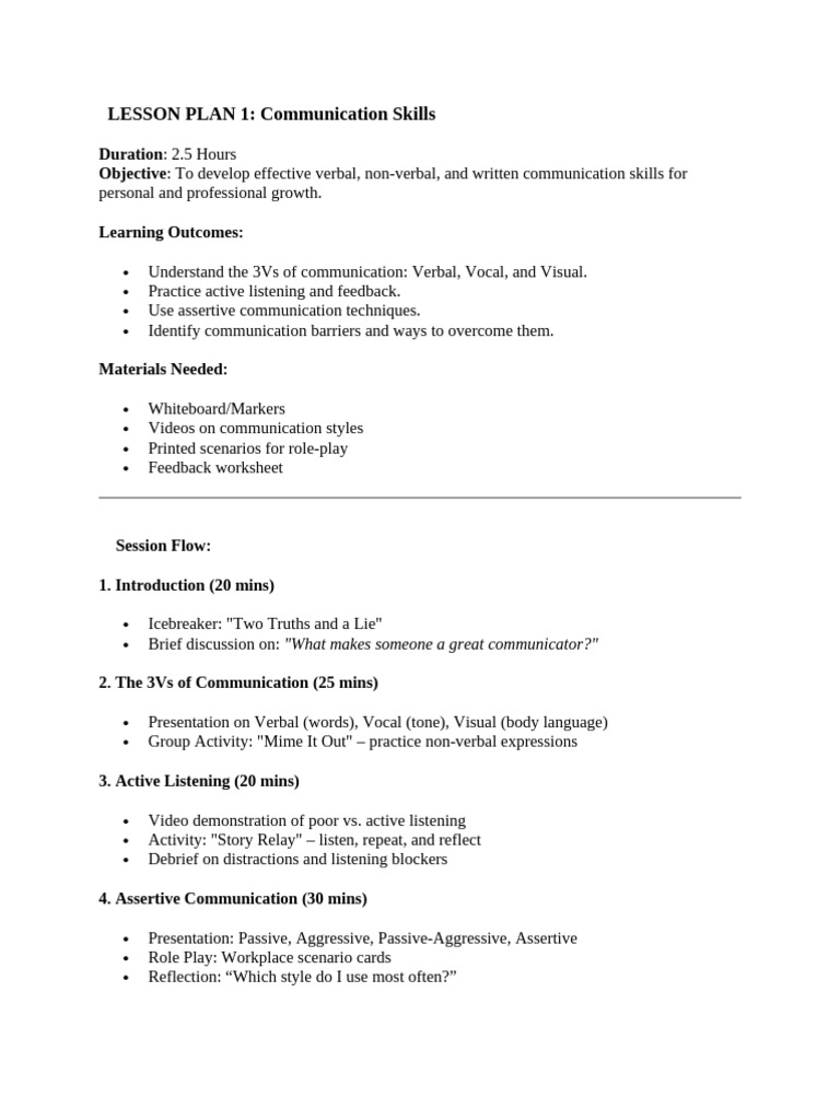 ? Lesson Plan 1 | PDF