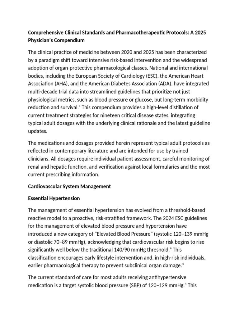 Comprehensive Clinical Standards and Pharmacotherapeutic Protocols ...