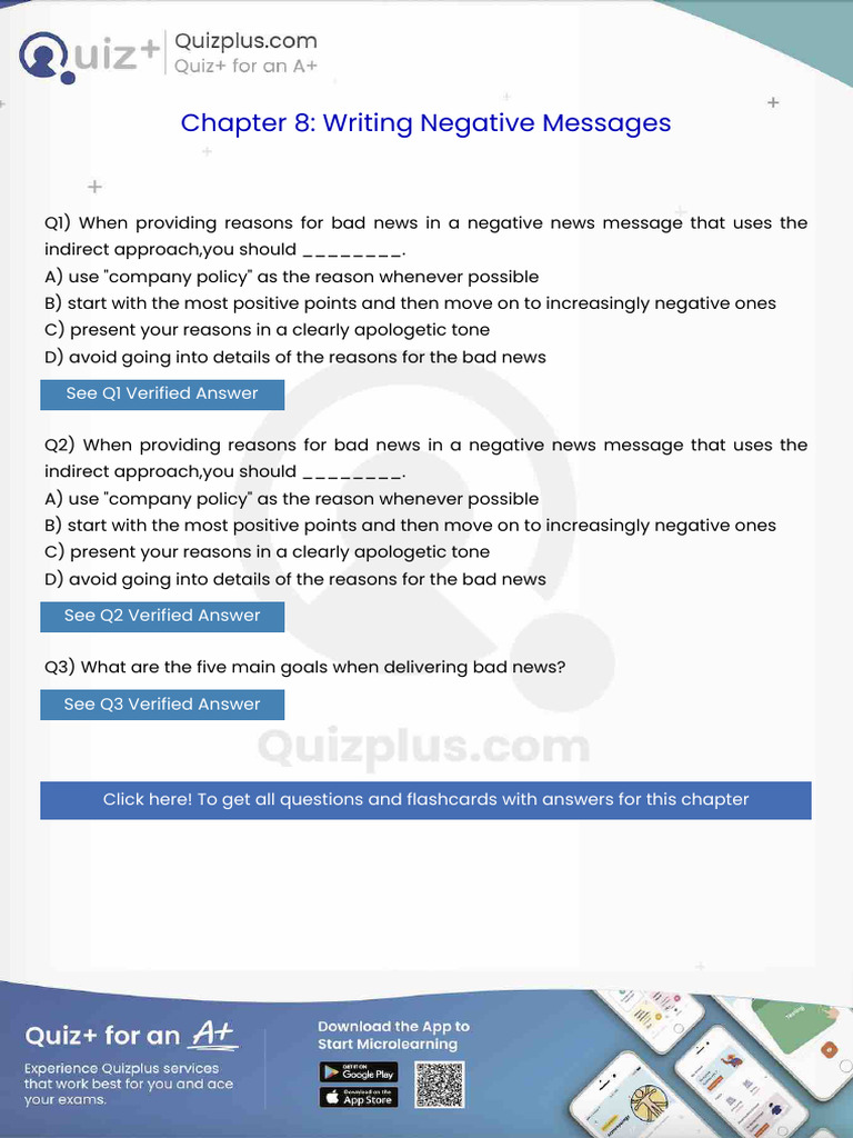 When Providing Reasons For Bad News in A Negative News Message That ...